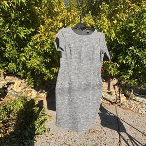 Lands' End Women's Gray Midi Dress thick and warm side pocket size 10 excellent